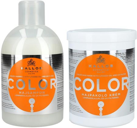 KALLOS KJMN Color szampon do włosów farbowanych 1000ml + Maska 1000ml