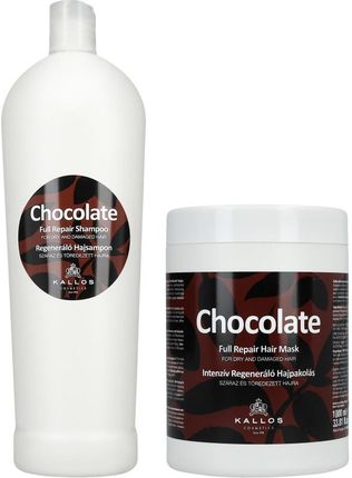 KALLOS Chocolate Czekoladowy Szampon 1000ml + Maska 1000ml