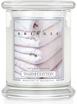 Kringle Candle Medium 2 Wick Classic Warm Cotton Słoik Świeca Średnia Z Dwoma Knotami 411G