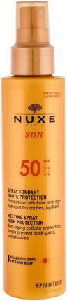 Nuxe Sun mleczko do opalania do twarzy i ciała 50 SPF wysoka ochrona 150ml