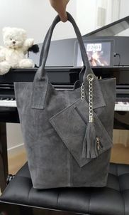 TOREBKA SKÓRZANA zamszowa worek shopper saszetka V093 kolory