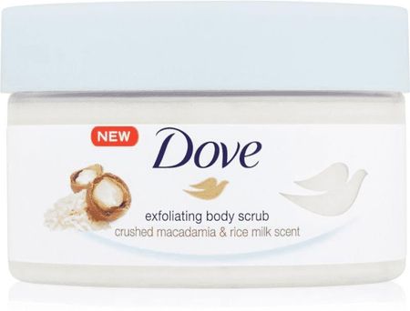 Dove Exfoliating Body Scrub Crushed Macadamia&Rice Milk odżywczy peeling do ciała 225ml
