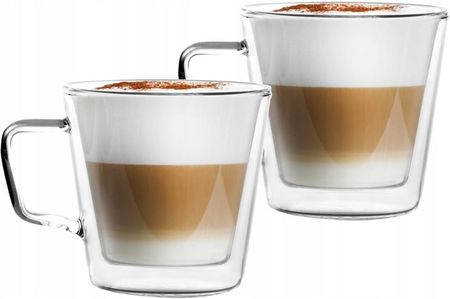 Vialli Design Vialli 2 Szklanki Kubki Termiczne Do Latte Cappucino Podwójna Ścianka Diva 400 (5882)