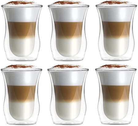 Vialli Design 6Xszklanki Termiczne Z Podwójną Ścianką Do Kawy Latte Vita 300Ml (6391)