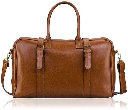 Skórzana torba męska podróżna, weekendowa Solier brązowa - Brązowy Vintage