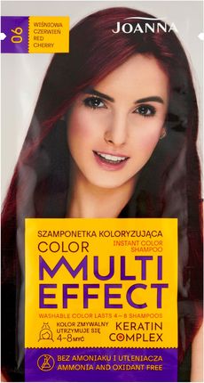 Joanna MULTI EFFECT color Szamponetka koloryzująca  Wiśniowa czerwień 06