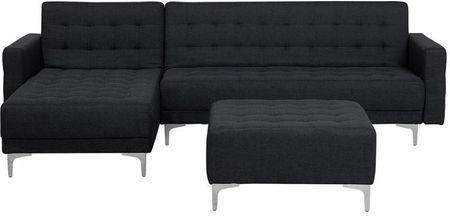 Blmeble Sofa Rozkładana Tapicerowana Grafitowa Prawostronna Z Otomaną Aberdeen 4260624116112