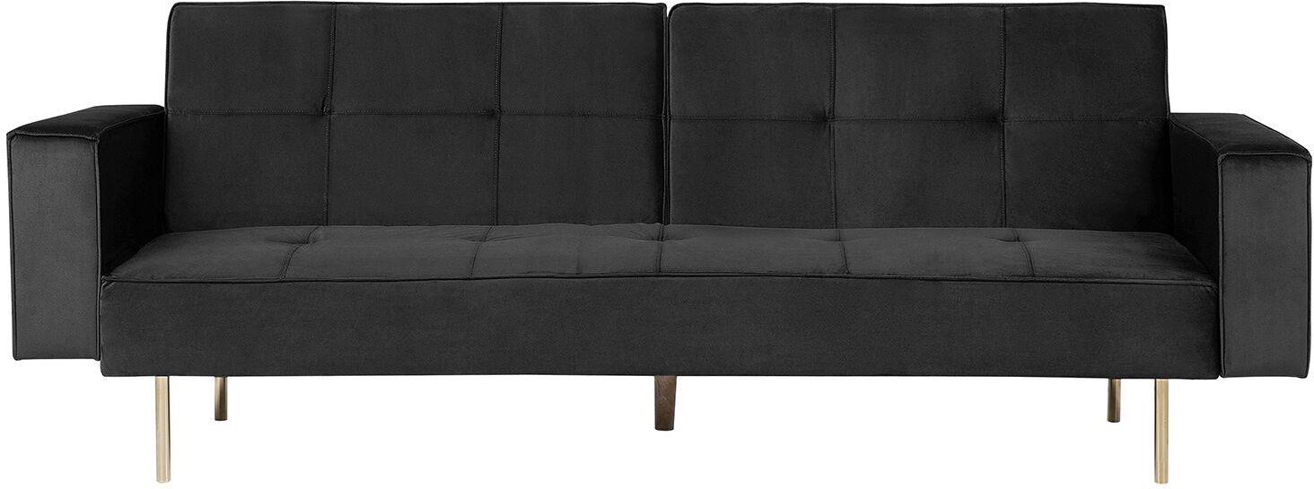 Beliani Retro Sofa Kanapa 3-osobowa Rozkładana Tapicerowana Welurowa ...