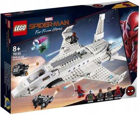 LEGO Marvel 76130 Odrzutowiec Starka I Atak Dronów 