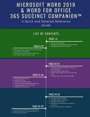 Microsoft Word 2019 & Word for Office 365 Succinct Companion(tm): A Quick and Detailed Reference Guide