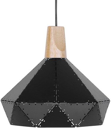 Beliani Industrialna lampa wisząca sufitowa metalowa geometryczny kształt czarna Somme