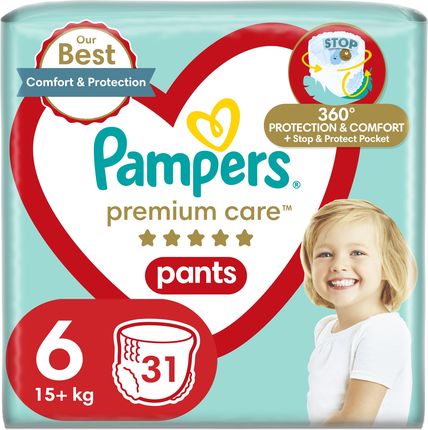 Pampers Premium Care Pieluchomajtki rozmiar 6, 31 szt. 15kg+