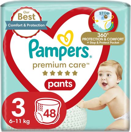 Pampers Premium Care Pieluchomajtki rozmiar 3, 48 szt. 6kg-11kg