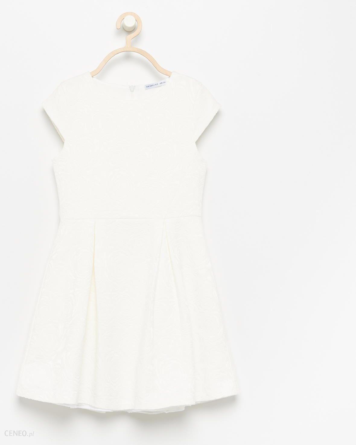 Reserved - Biała żakardowa sukienka - Biały - Ceny i opinie 