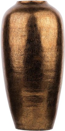 Beliani Wazon dekoracyjny złoty z połyskiem ceramiczny okrągły 48 cm vintage Lorca