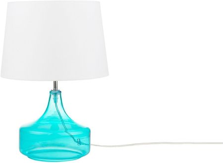 Beliani Nowoczesna lampa stołowa nocna oświetlenie salonu szklana niebieska Erzen
