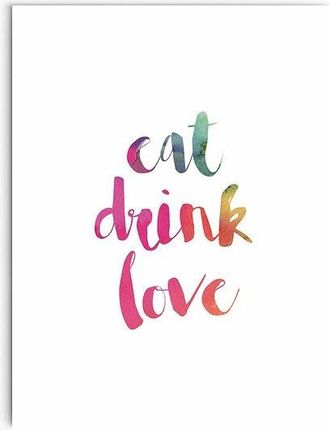 Follygraph Plakat Typograficzny Eat Drink Love 40X50 Cm (Edlen4050)