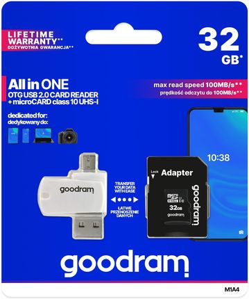 GOODRAM All in One 32GB MICRO CARD class 10 UHS I + card reader (M1A4-0320R12)