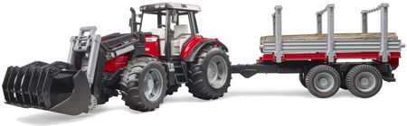 Bruder 02046 Traktor Massey Ferguson 7480 z przyczepą