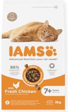 IAMS Advanced Nutrition – sucha karma dla kotów w wieku powyżej 7 lat ze świeżym kurczakiem 3kg