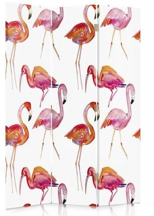 Feeby Parawan Pokojowy Trzyczęściowy Dwustronny Obrotowy Flamingi 110X180 (30308)