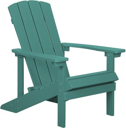 BELIANI Krzesło imitacja drewna ogrodowe na ganek z podłokietnikami zielone Adirondack