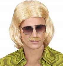 Zdjęcie Peruka Z Wąsami Wąsy Disco Lata 70 Jasny Blond - Wrocław