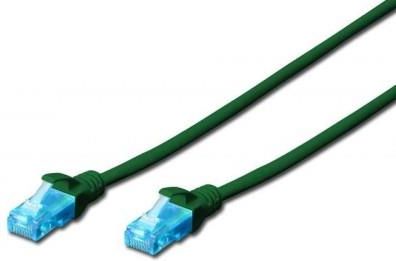 Patch cord UTP kat. 5e 0.5m zielony DIGITUS