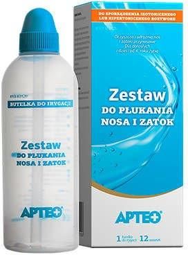 Synoptis Pharma Apteo Zestaw Do Płukania Nosa I Zatok Butelka + Saszetki X 12 Szt