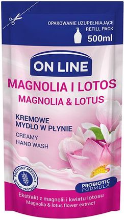 ON LINE mydło kremowe w płynie Magnolia i Lotos z dozownikiem zapas 500ml