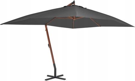 Wiszący parasol z drewnianym słupkiem, 400x300 cm,
