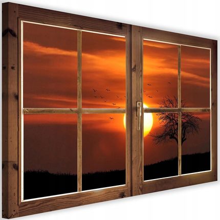 Obraz Na Ścianę Okno Zachodzące Słońce 120x80
