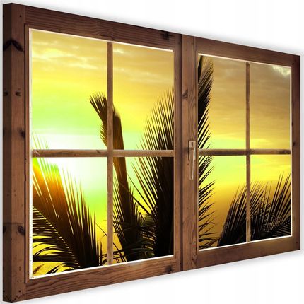 Obraz Na Ścianę Okno Widok Na Palmy Biuro 120x80