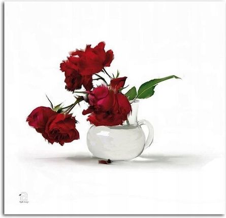 Obraz Na Ścianę Róże W Wazonie Do Salonu 50x50