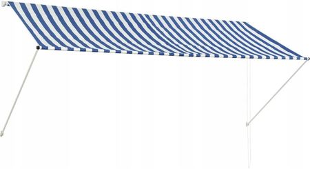 Markiza zwijana, 300 x 150 cm, biało-niebieska Gxp