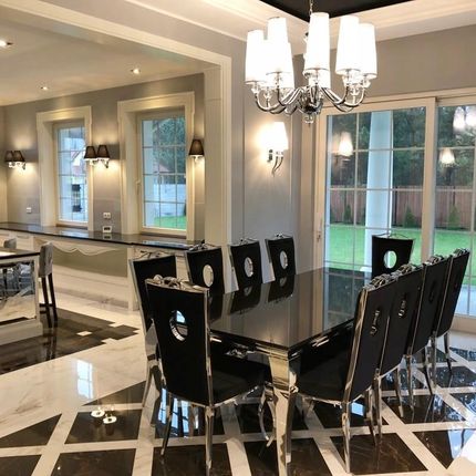 BellaCasa.co Jadalnia glamour Elegannte Nero stół 200x100x75 6 krzeseł - zdjęcie 6
