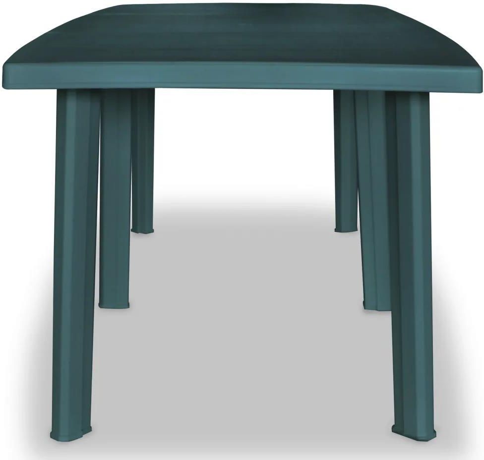 Stół ogrodowy, 210 x 96 x 72 cm, plastik, zielony - zdjęcie 4 Stół ogrodowy, 210 x 96 x 72 cm, plastik, zielony