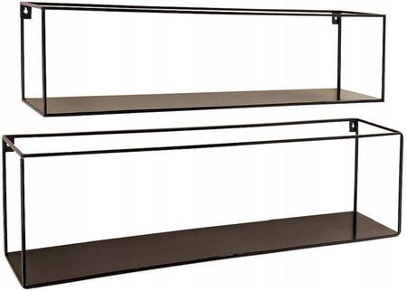 Metalowe czarne półki ścienne Loft minimalizm kpl.