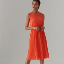 Mohito - Sukienka midi z dekoltem na plecach - Pomarańczowy - Ceny i opinie  