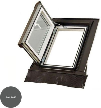 Dobroplast SkyLight Loft Termo 45x73 białe PVC blacha szara prawe