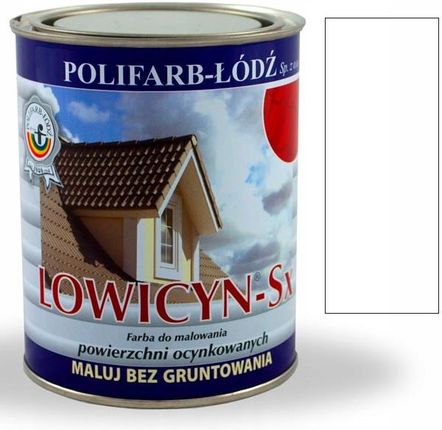 Lowicyn Sx farba na dach Biały RAL9003 Połysk 0,8L