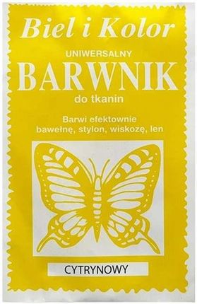 Biel I Kolor Barwnik Do Tkanin Motyl Żółty Cytrynowy 10 G (Czbt084)