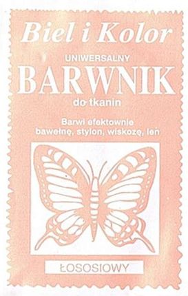 Biel I Kolor Barwnik Do Tkanin Motyl Łososiowy 10 G (Czbt076)