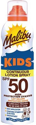Malibu Kids Continuous Lotion Spray Spf50 Balsam Do Opalania W Sprayu Dla Dzieci 175Ml