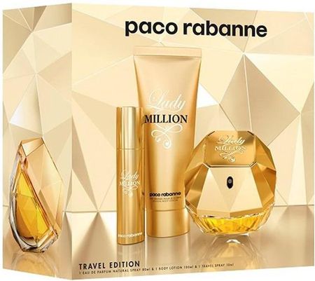 Paco Rabanne Lady Million Woda perfumowana 80ml + Woda perfumowana 10ml + Perfumowany balsam 100ml
