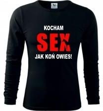 Męska koszulka z dł. rękawem - Kocham sex jak koń owies - Ceny i opinie T-shirty i koszulki męskie MLTY