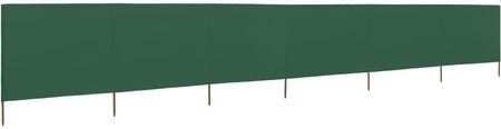 Parawan 6-skrzydłowy z tkaniny, 800 x 80 cm, zielo