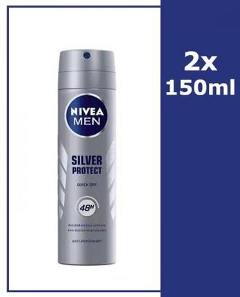 NIVEA MEN SILVER PROTECT Antyperspirant 48h 2x150ml