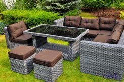 Zdjęcie Produkt z Outletu: Duży narożnik z szarego technorattanu - Drezdenko