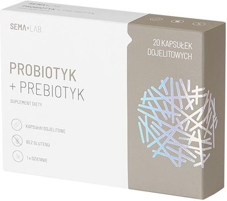 Laboratoria Gemini Semalab Probiotyk + Prebiotyk (Synbiotyk) 20Kaps. Dojelitowych